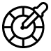 Black icon of a color wheel or dial with a dropper tool pointing to the center.