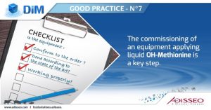The commissioning of an equipment applying liquid OH-Methionine is a key step.