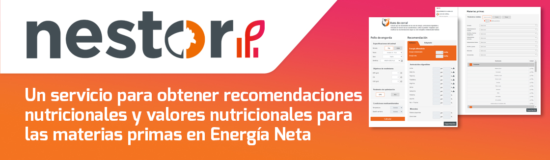 Servicio para obtener recommendaciones nutricionales y valores nutricionalespara las materias primas en Energia Neta