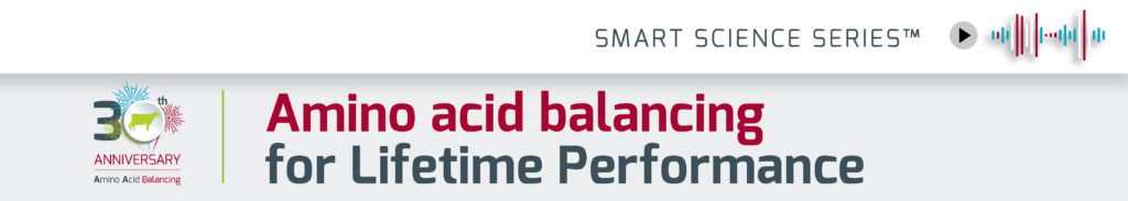 Each webinar celebrates the 30th anniversary of amino acid balancing. We are thrilled to present engaging conversations in which leading industry and Adisseo experts discuss topics related to amino acid balancing: Production, Health Status, Reproductive Performance, Herd Longevity, Environment & Sustainability, and Formulation Guidelines.